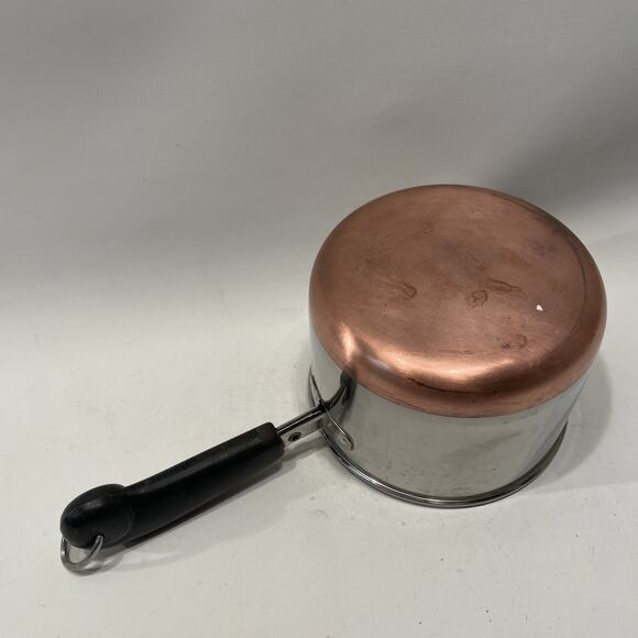 Vintage Revere Ware 1.5 Qt Copper Bottom Sauce Pan Pot No Lid Clinton ILL - Picture 2 of 5